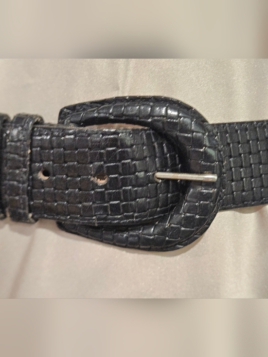Ports International Italian Leather Belt – Black Embossed Statement Belt.Medium main image 12